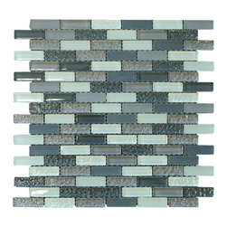 Cloudy Crystal Glass Mosaic Tile Brick Pattern (Glossy&Matte) - Home Decor