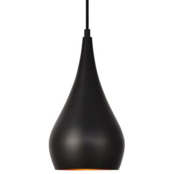 Elegant Lighting LDPG2001 Nora 6"W Plug-InMini Pendant - Black