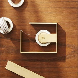 Solid Brass Studio Small Tape Dispenser | CB2 - Cable Management