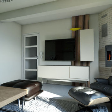 Salon sur séjour ouvert