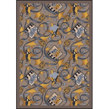 Any Day Matinee, Theater Area Rug, Silver Screen, 10'9"X13'2", Taupe
