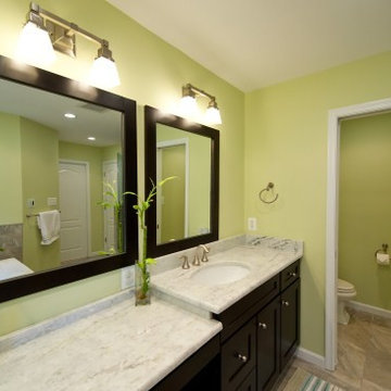 Contemporary Vienna, Virginia Bath Touts Stylish Free Standing Tub