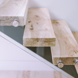 Bleached Southern Pecan stairs. - Wood Flooring