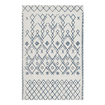 Safavieh Cedar Brook Collection CDR501 Rug, Ivory/Navy, 4'x6'