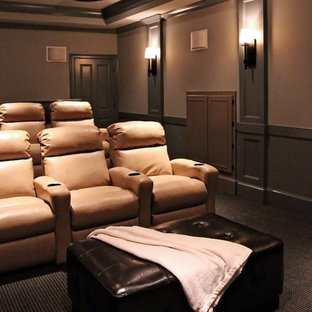 Design ideas for a classic home cinema in Raleigh.