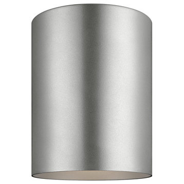 Sea Gull Small LED Cylinder Outdoor Ceiling Flush Mount 7813897S-753, Nickel