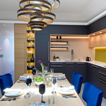 UNIQUE BLACK AND GREEN MODERN KITCHEN