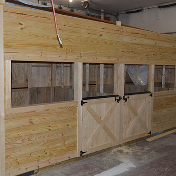 30'x30' modular barn monitor style 8' lean-to 12' lean-to