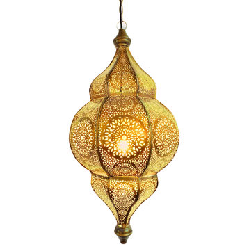 Brass Yellow Moorish Lantern