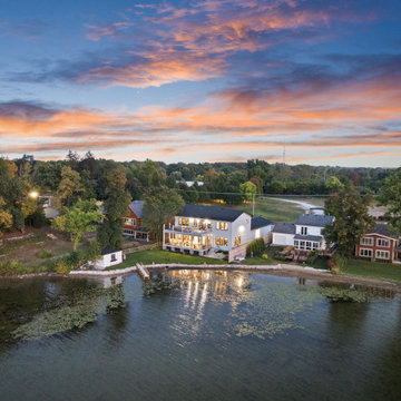 Cedar Lake Residence Aerial Lakefront Setting