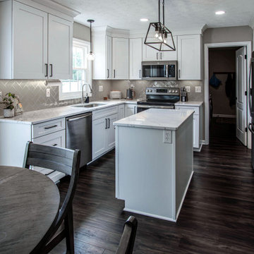 White and Green Kitchen and Coffee Bar