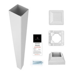 3 in. x 3 in. x 36 in. White Powder Coated Aluminum Deck Post Kit - Products