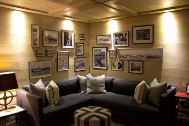 Example of an eclectic family room design in New York