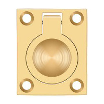 FRP175CR003 Flush Ring Pull, 1-3/4" x 1-3/8", Lifetime Brass