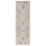 Jaipur Living - Jaipur Living Modify Hand-Knotted Medallion Area Rug, 2'6"x8' Runner - Exceptionally made and artfully designed, this hand-knotted area rug infuses contemporary homes with vintage allure. This wool accent boasts an elegant center medallion and scrolling details for a worldly dose of style. Muted blue and gray tones offer a versatile look to the timeless design.