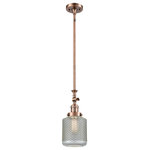 Innovations Lighting - 1-Light Dimmable LED Stanton Mini Pendant, Antique Copper, Clear Wire Mesh - 1-Light Dimmable LED Stanton Mini Pendant, Antique Copper, Clear Wire Mesh