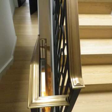 Bespoke Art Deco style Balustrade with Antique Brass Handrail