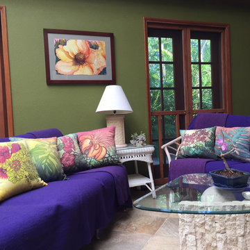 Hawaii Botanical Pillows in Nani Kailua Estates Home