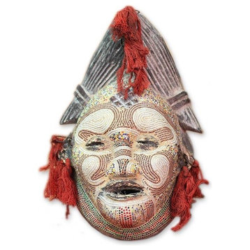 Handmade River Goddess Congolese wood Africa mask - Ghana