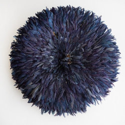 Nomad Tribe - TRADITIONAL AFRICAN FEATHERED HEADDRESS LITE BLUE 80 - Wall Decor