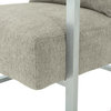 Skyline Modern Accent Chair, Gray Linen and Steel