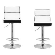 Furniture Import & Export Inc. - Hollywood Modern Swivel Bar Stools, Set of 2, White - Bar Stools and Counter Stools