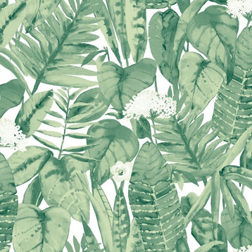 Tropical Jungle Green Peel and Stick Wallpaper