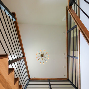 Project #71 | Modern Hickory Staircase with Horizontal Balustrade