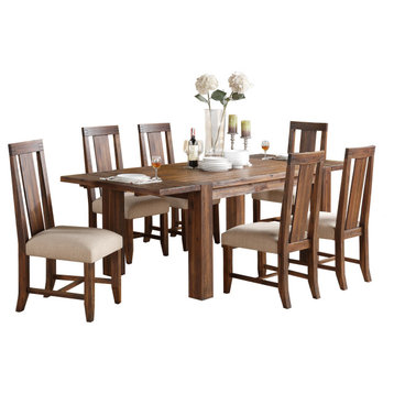 Millstone Modern 7PC Rectangle Table, 6 Wood Chair Dining Set Brown