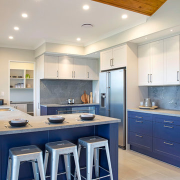 Classic Blue Shaker Style Kitchen