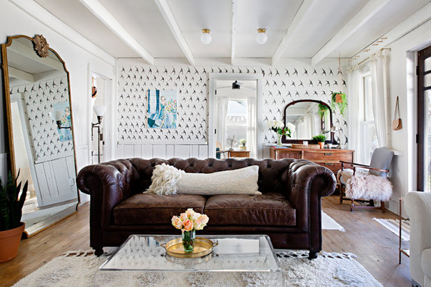 Shabby-chic Style Living Room by Caroline Sharpnack