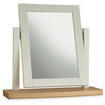 Bentley Designs - Hampstead Soft Grey and Pale Oak Furniture Vanity Mirror, 54x52 cm - Hampstead Soft Grey & Pale Oak Vanity Mirror offers elegance and practicality for any home. Soft-grey paint finish contrasts beautifully with warm American Oak veneer tops, guaranteed to make a beautiful addition to any home.