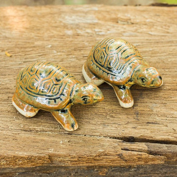 Resilient Turtles Ceramic Figurines, Set of 2