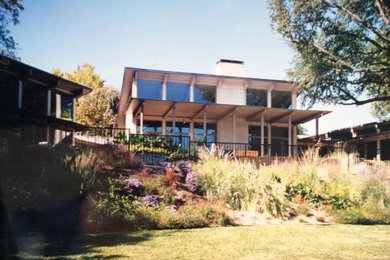 Example of a transitional exterior home design in Austin