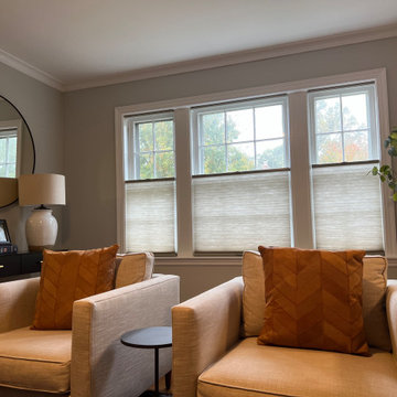 Functional honeycomb shades for Family Rooms