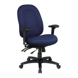 Multi-Function High-Back Chair with Seat Slider and Titanium Finish Base - Office Chairs