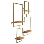KALALOU - Iron And Wood Wall Unit With 4 Shelves - Iron and wood wall unit with 4 shelves