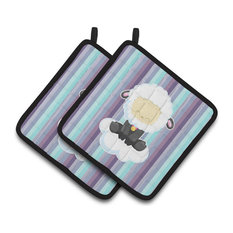 Sheep On Cloud Pot Holders, Set of 2