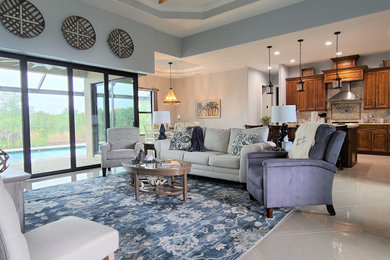 Inspiration for a coastal family room remodel in Other