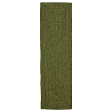 Safavieh Braided Brd315A Solid Color Rug, Green, 2'3"x6'0" Runner