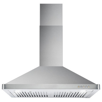 Cosmo 36 in. Wall Mount Range Hood, Ducted, Push Button, Permanent Filters