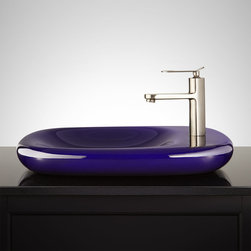 AVERELL PORCELAIN VESSEL SINK - SAPPHIRE BLUE - Bathroom Sinks