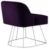 Inspired Home Kolibra Vanity Stool, Upholstered, Purple