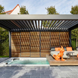 Modern terrace cover for pool - Awnings