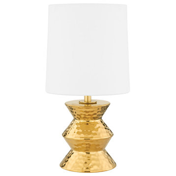 Mitzi HL617201A Zoe 17" Tall Vase Table Lamp - Aged Brass / Ceramic Gloss