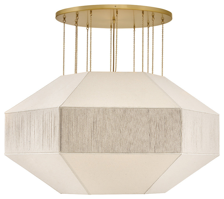 Hinkley Lyla Large Convertible Chandelier, Lacquered Brass