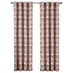 Royal Tradition - Jacqueline 2PC Grommet Jacquard Panels, Chocolate, 108"x96", Set of 2 - Add splendor and classiness to any room with these dazzling Modern Jacqueline Grommet Top Window Curtain Panels. The stylish Jacquard Textured pattern of these drapes conveys a refined and classic look to your home. These Jacquard Textured Panels come as a set of 2 panels. They are available in various colors and many different lengths to suit your specific needs.