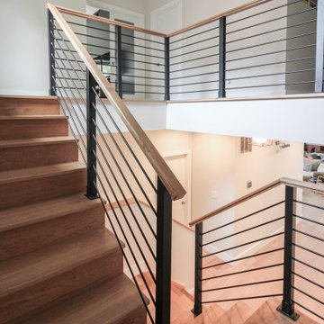 Project #71 | Modern Hickory Staircase with Horizontal Balustrade