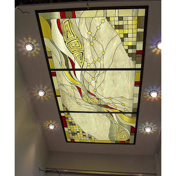 Installing stained glass panels in false ceiling designs