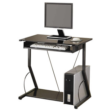Coaster Alastair Contemporary Metal Computer Desk with Keyboard Tray Black